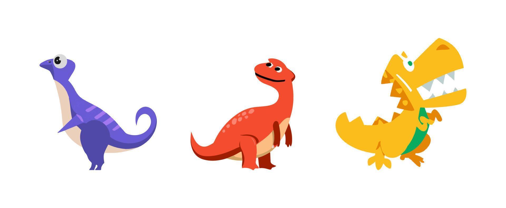 cartone animato dinosauro impostare. collezione di carino dinosauro icone. vettore