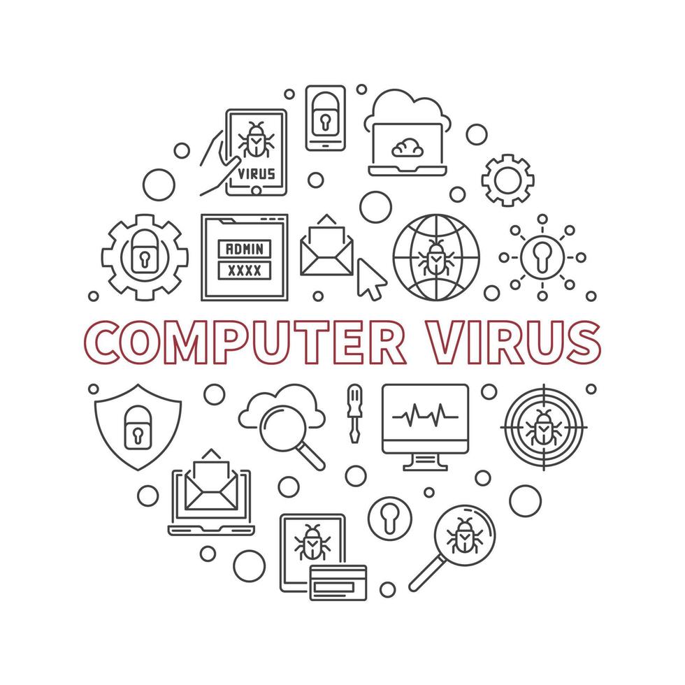 computer virus vettore il giro concetto schema illustrazione