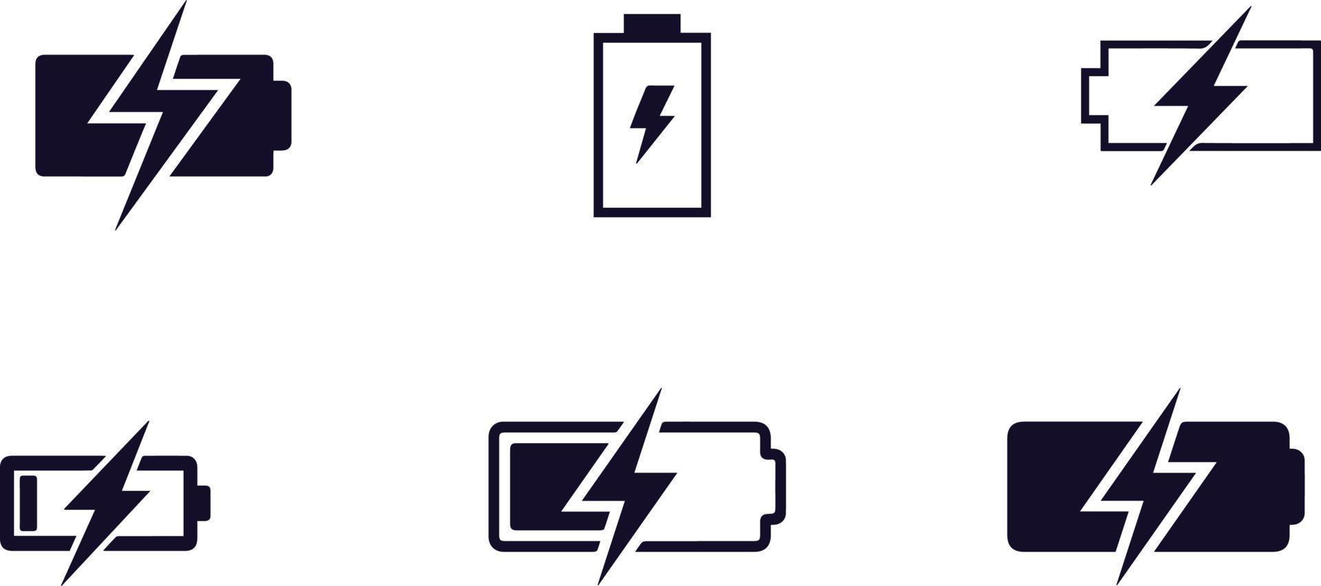 accumulatore semplice icone batteria icone vettore design