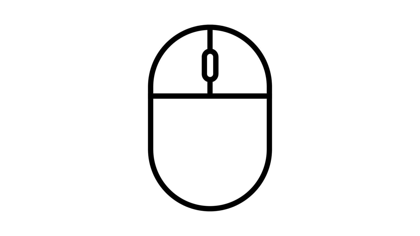 vettore illustrazione lineare nero e bianca piatto icona di digitale senza fili computer topo con pulsanti e ruota su un' bianca sfondo. concetto computer digitale tecnologie