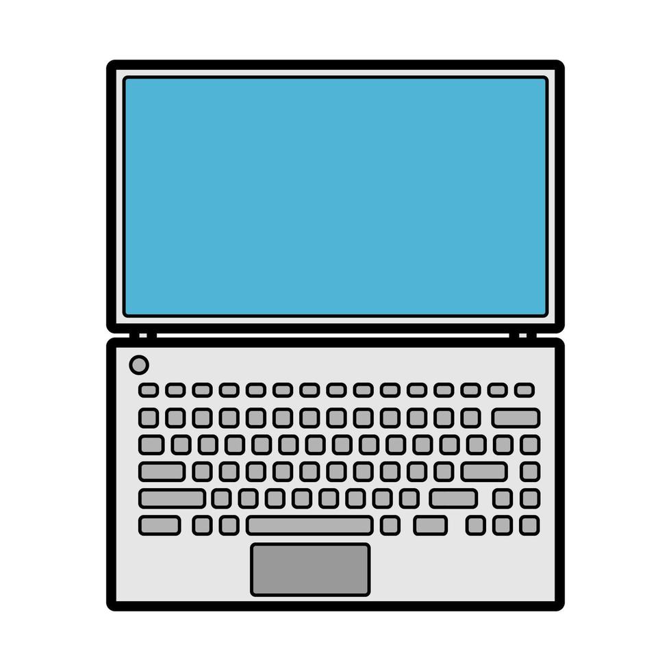 vettore illustrazione di bianca piatto icona semplice moderno digitale digitale rettangolare il computer portatile con tastiera isolato su bianca sfondo. concetto computer digitale tecnologie