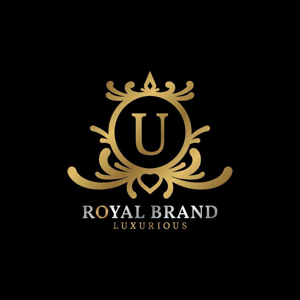 lettera u reale cresta vettore logo design per lussuoso marca