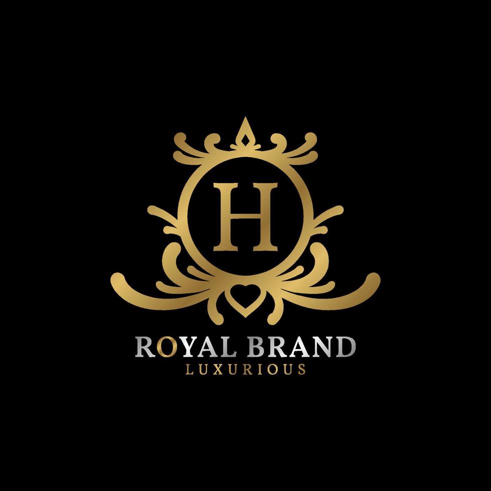 lettera h reale cresta vettore logo design per lussuoso marca