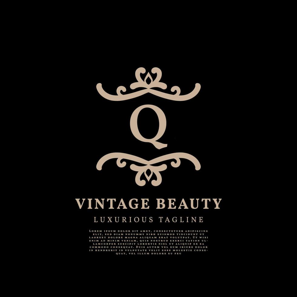 lettera q semplice cresta lusso Vintage ▾ vettore logo design per bellezza cura, stile di vita media e moda marca