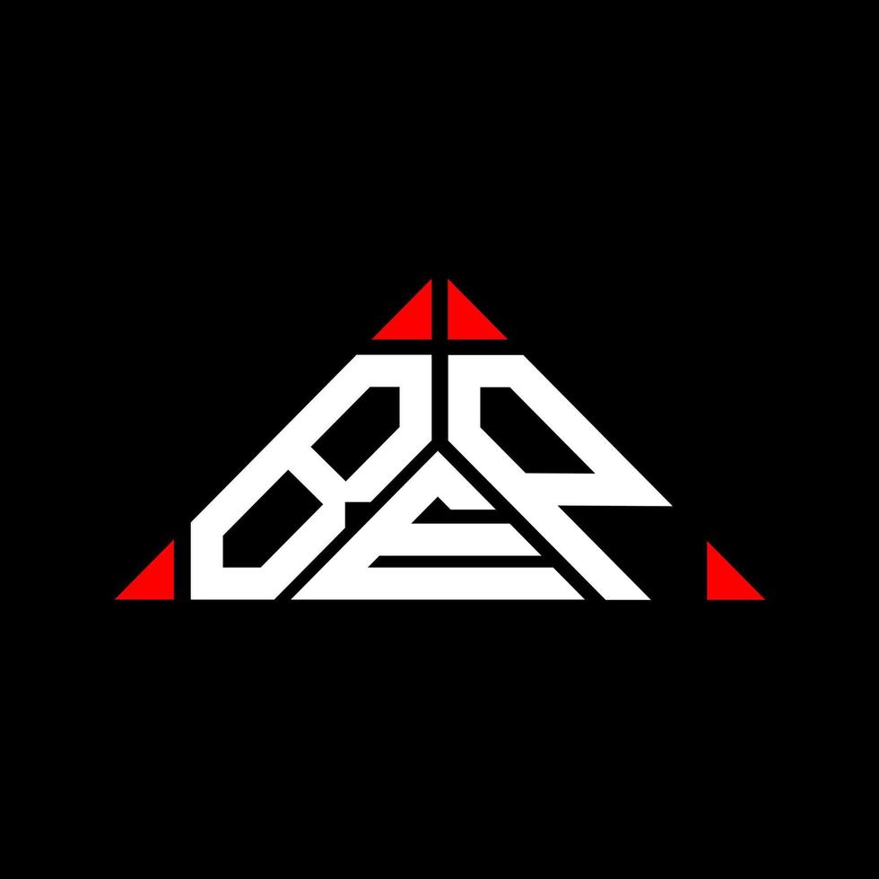 bep lettera logo creativo design con vettore grafico, bep semplice e moderno logo nel triangolo forma.