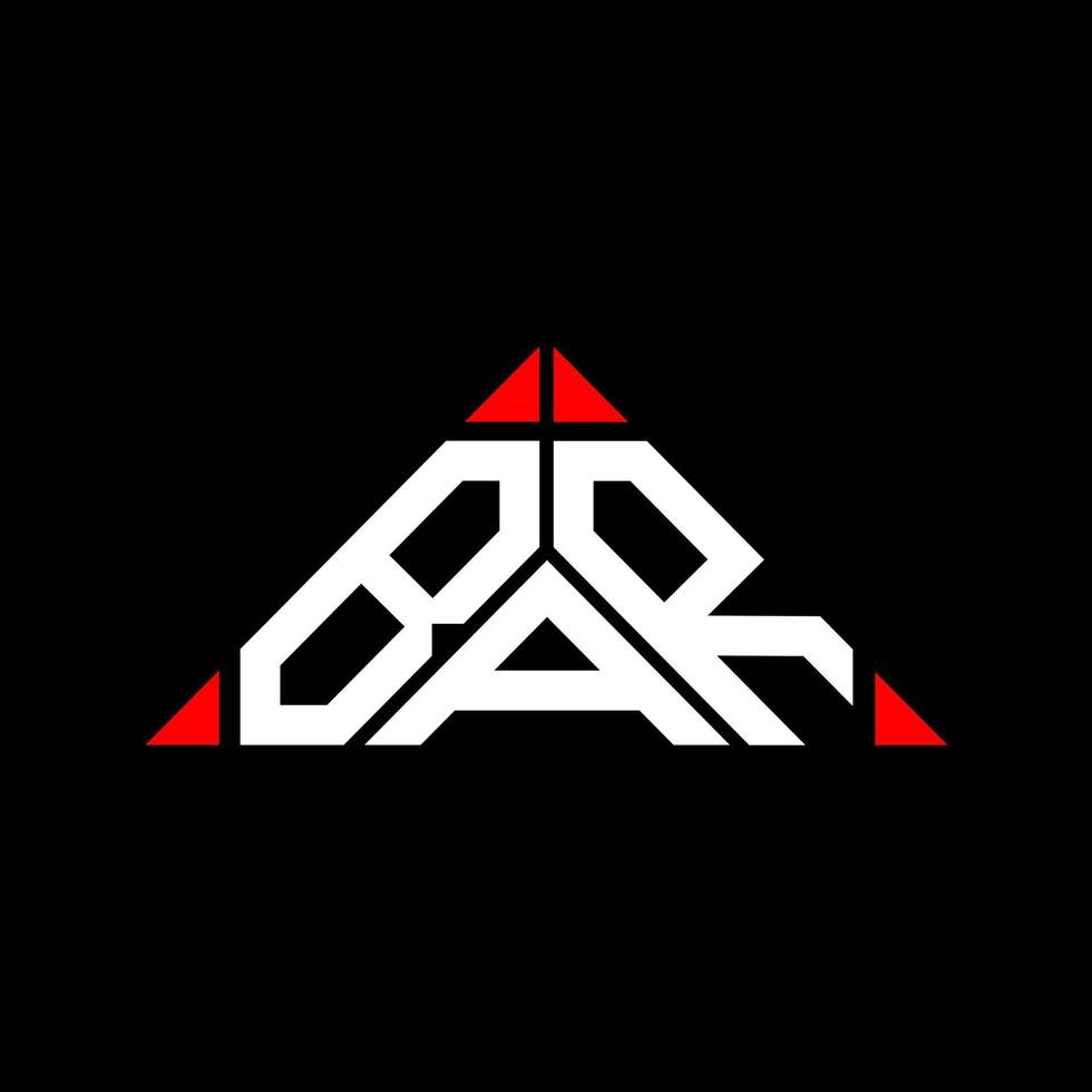 bar lettera logo creativo design con vettore grafico, bar semplice e moderno logo nel triangolo forma.