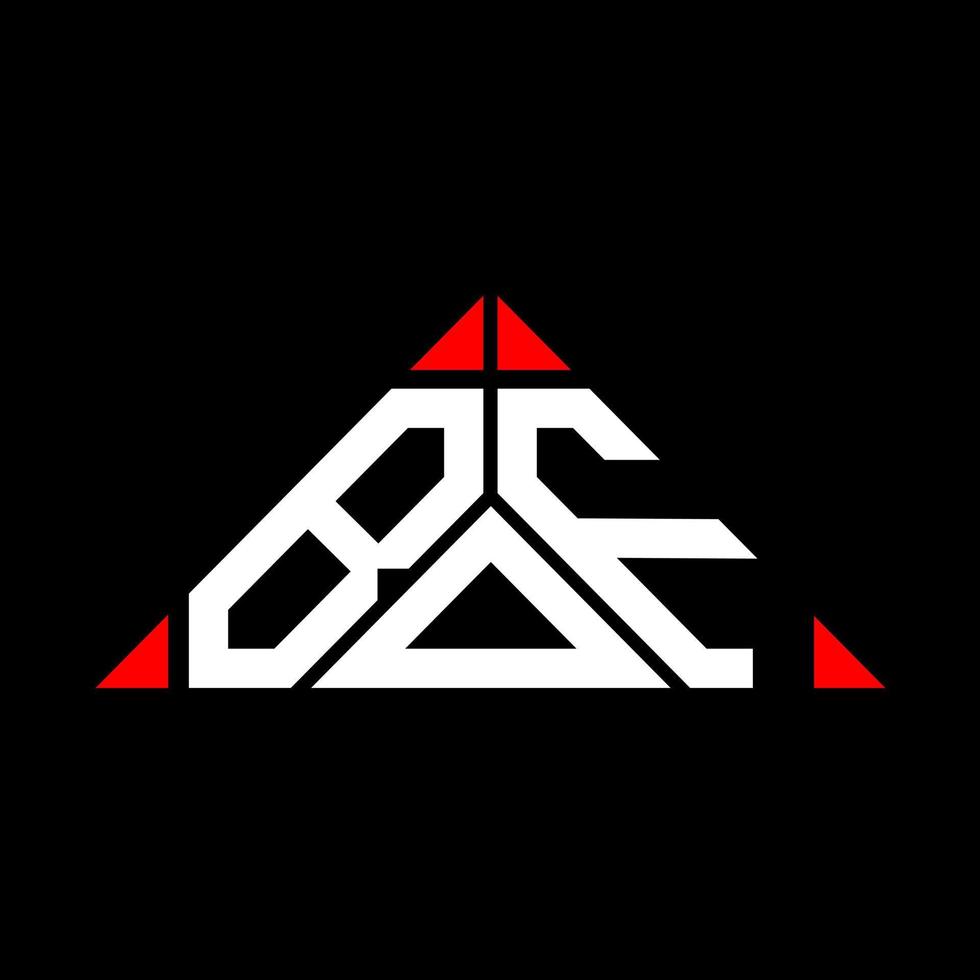 bof lettera logo creativo design con vettore grafico, bof semplice e moderno logo nel triangolo forma.