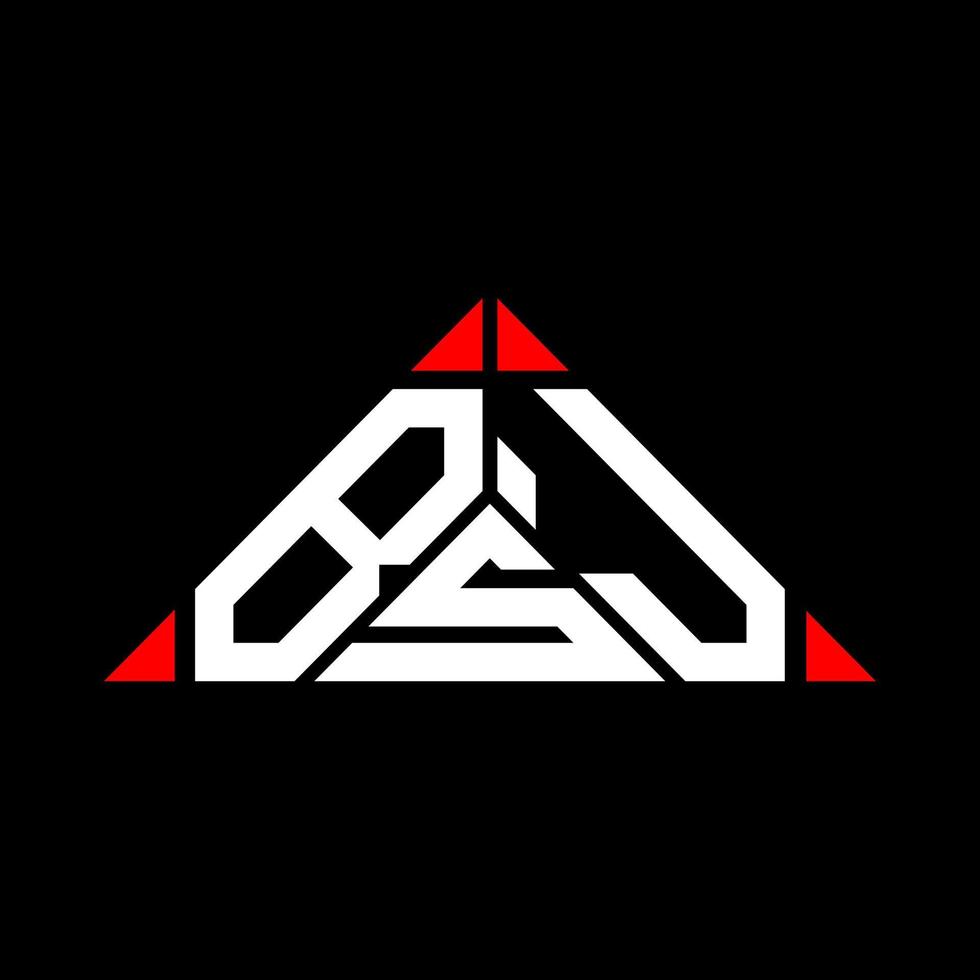 bsj lettera logo creativo design con vettore grafico, bsj semplice e moderno logo nel triangolo forma.