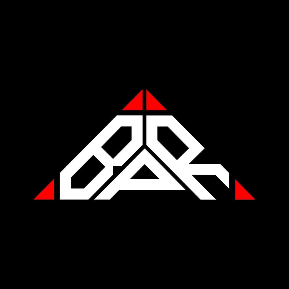 bpr lettera logo creativo design con vettore grafico, bpr semplice e moderno logo nel triangolo forma.