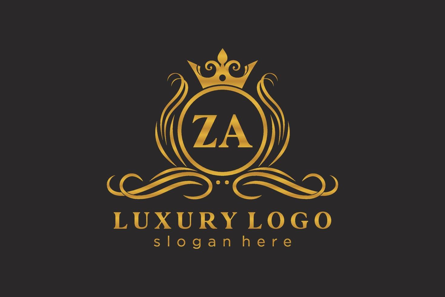 iniziale za lettera reale lusso logo modello nel vettore arte per ristorante, regalità, boutique, bar, Hotel, araldico, gioielleria, moda e altro vettore illustrazione.