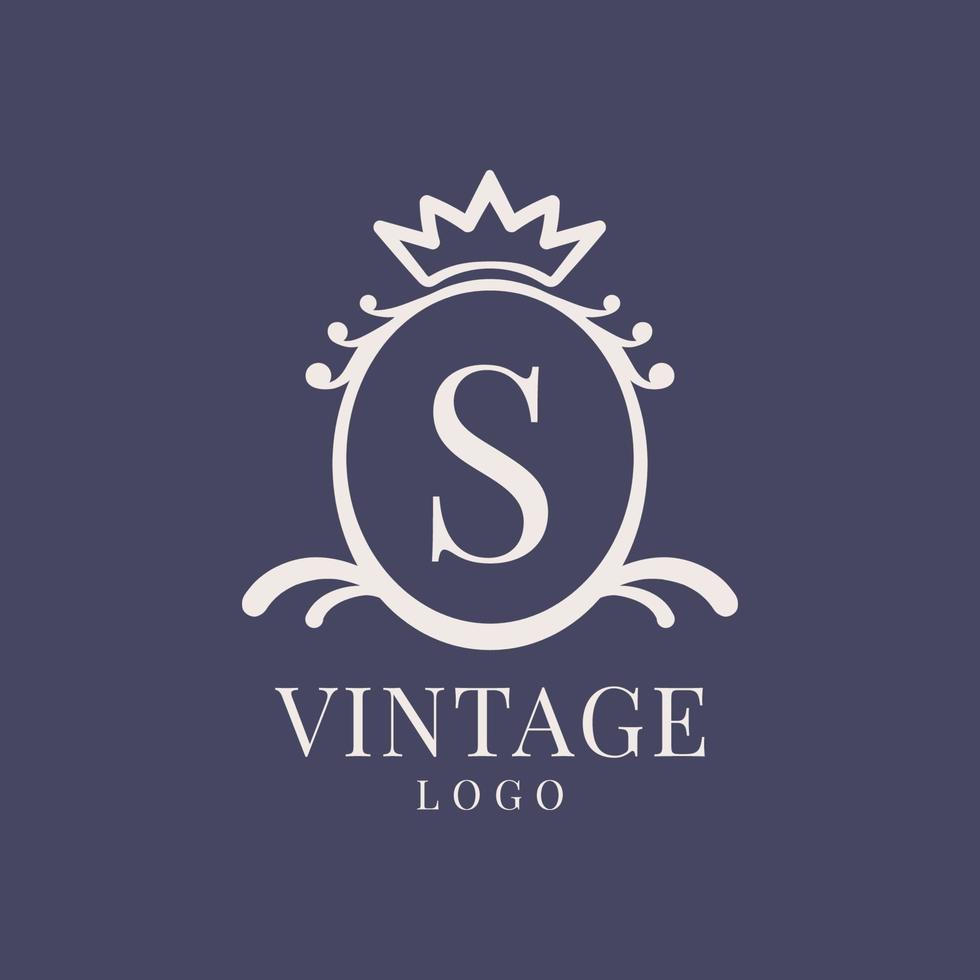 lettera S Vintage ▾ logo design per classico bellezza Prodotto, rustico marca, nozze, terme, salone, Hotel vettore