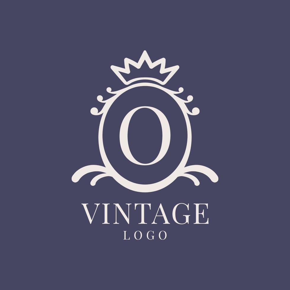 lettera o Vintage ▾ logo design per classico bellezza Prodotto, rustico marca, nozze, terme, salone, Hotel vettore