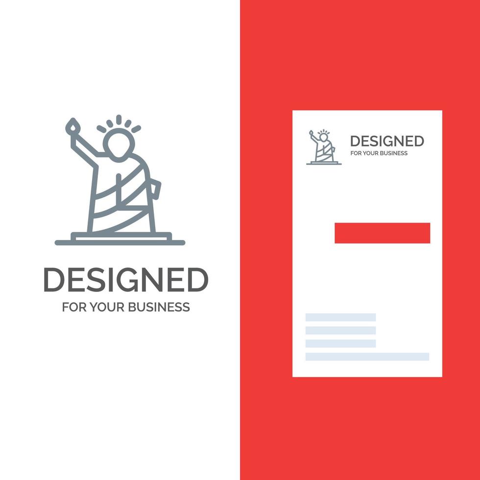 punti di riferimento libertà di statua Stati Uniti d'America grigio logo design e attività commerciale carta modello vettore