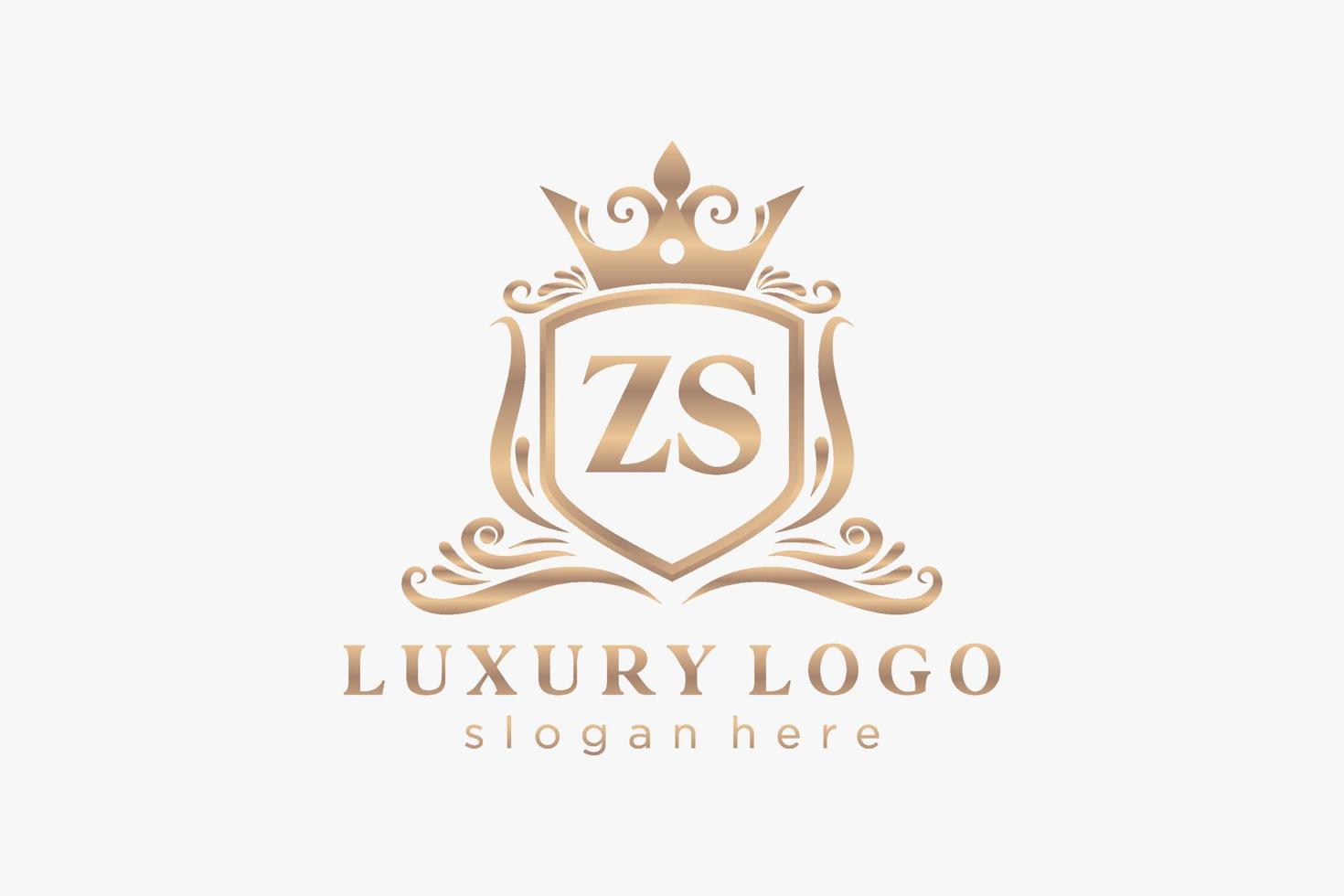 iniziale zs lettera reale lusso logo modello nel vettore arte per ristorante, regalità, boutique, bar, Hotel, araldico, gioielleria, moda e altro vettore illustrazione.