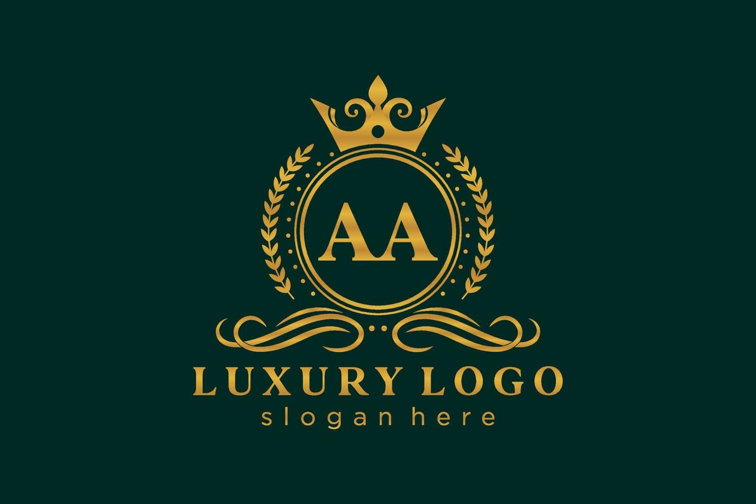 iniziale aa lettera reale lusso logo modello nel vettore arte per ristorante, regalità, boutique, bar, Hotel, araldico, gioielleria, moda e altro vettore illustrazione.