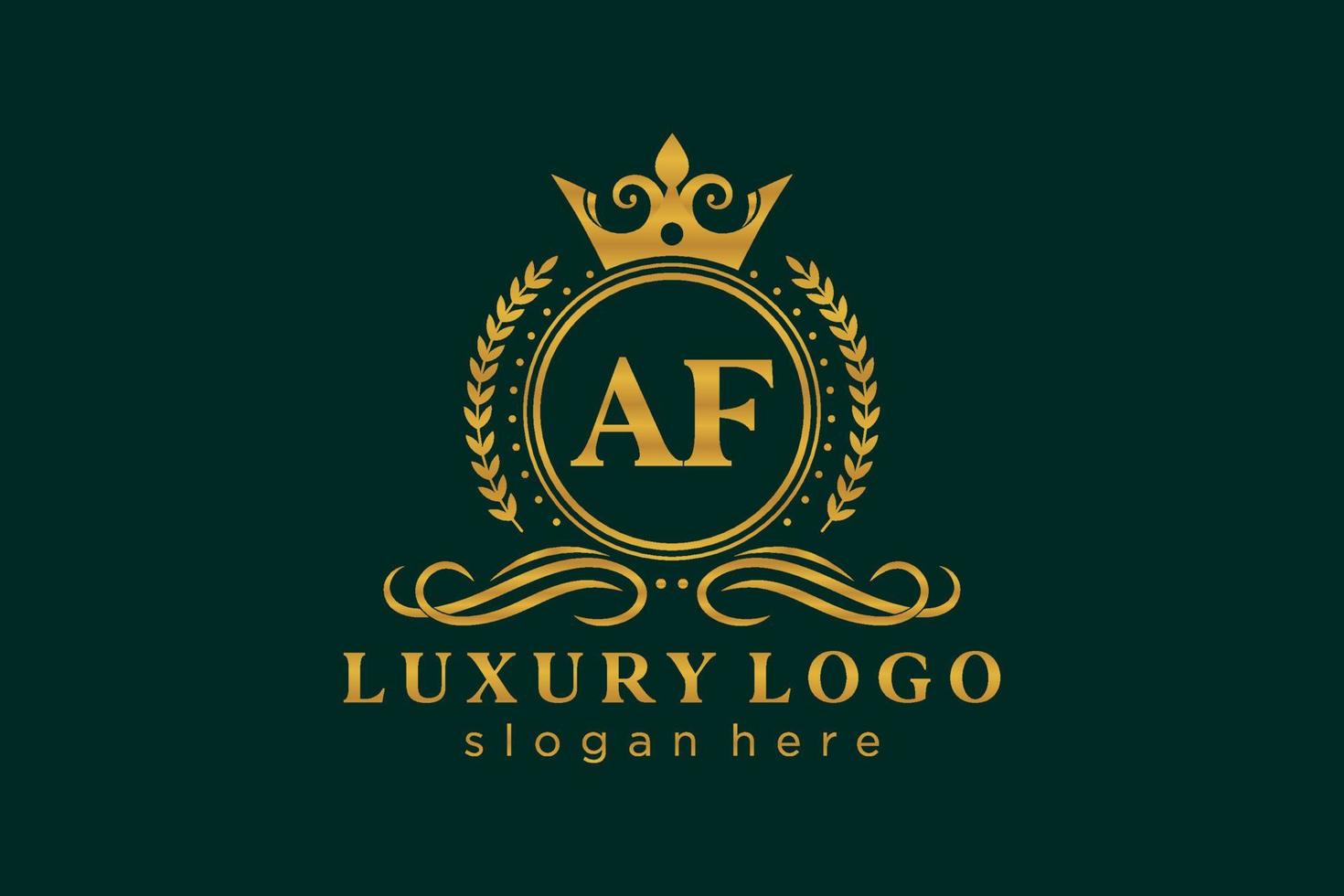 iniziale af lettera reale lusso logo modello nel vettore arte per ristorante, regalità, boutique, bar, Hotel, araldico, gioielleria, moda e altro vettore illustrazione.