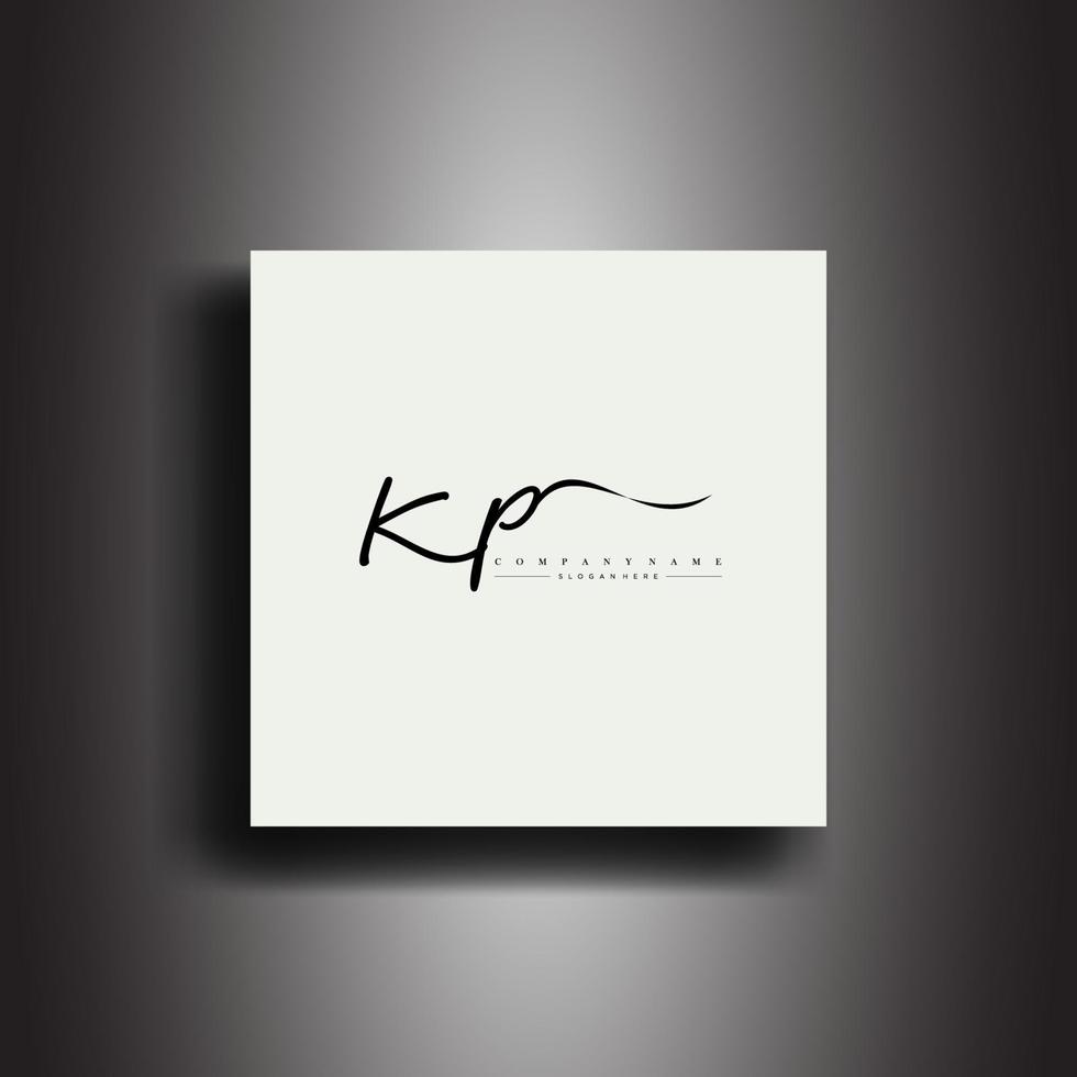 kp firma stile monogramma.calligrafico lettering icona e grafia vettore arte.