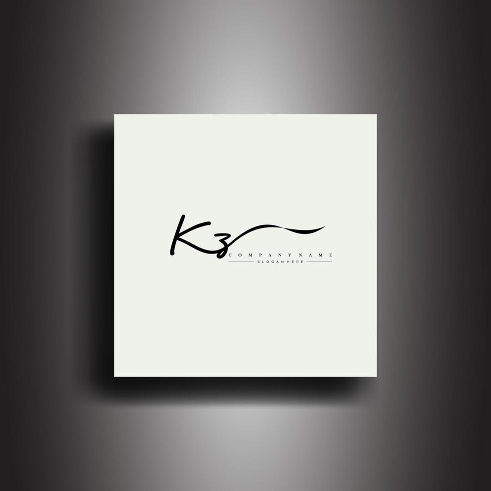 kz firma stile monogramma.calligrafico lettering icona e grafia vettore arte.