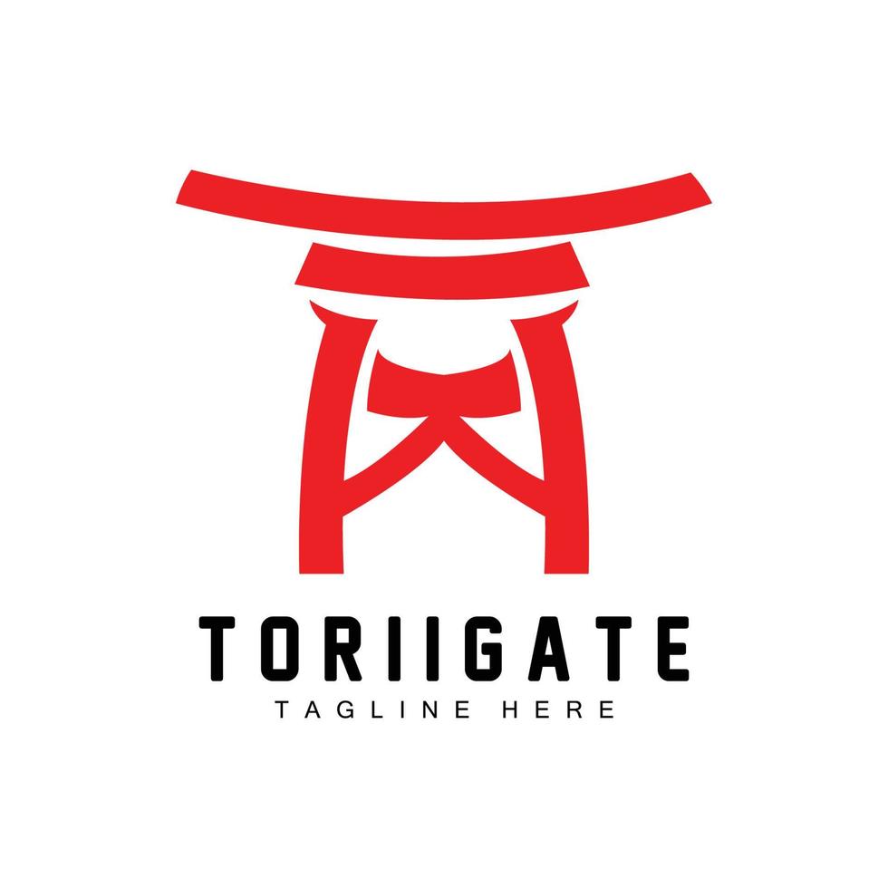 torii cancello logo, giapponese storia cancello icona vettore, Cinese illustrazione, di legno design azienda marca modello vettore