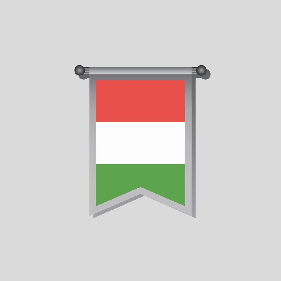 illustrazione di Ungheria bandiera modello vettore