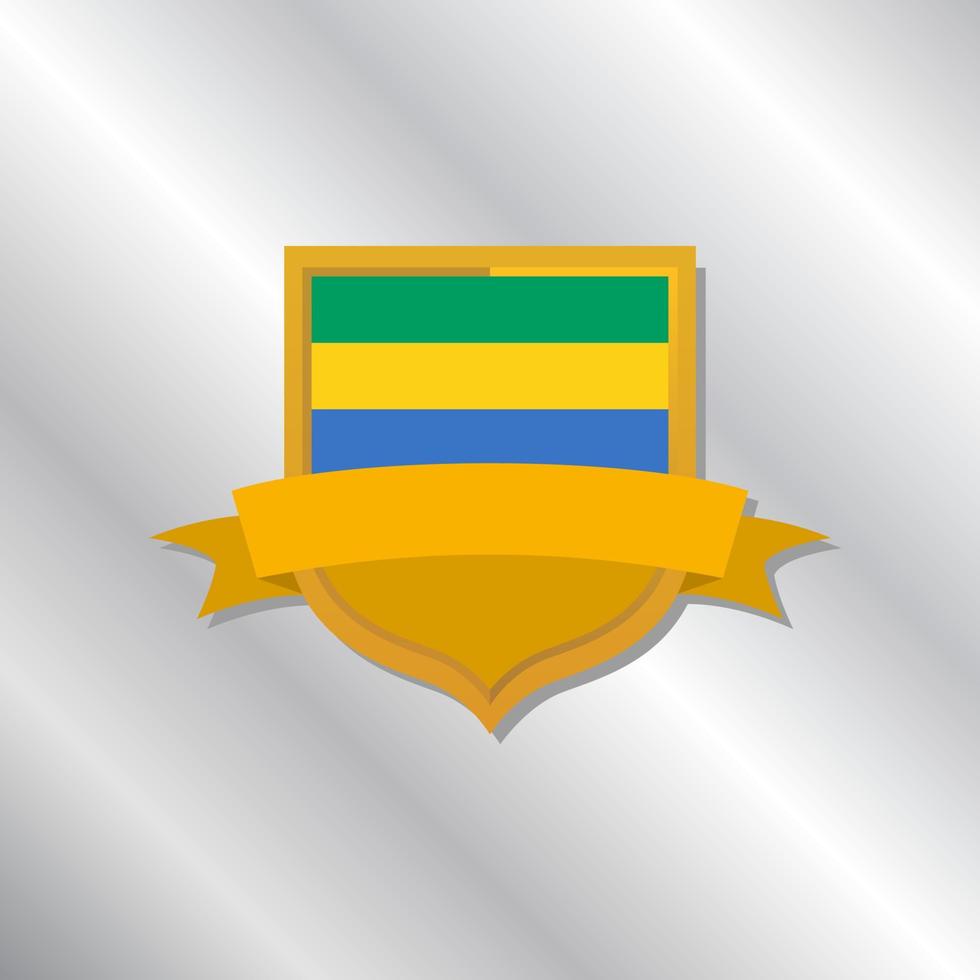 illustrazione di Gabon bandiera modello vettore