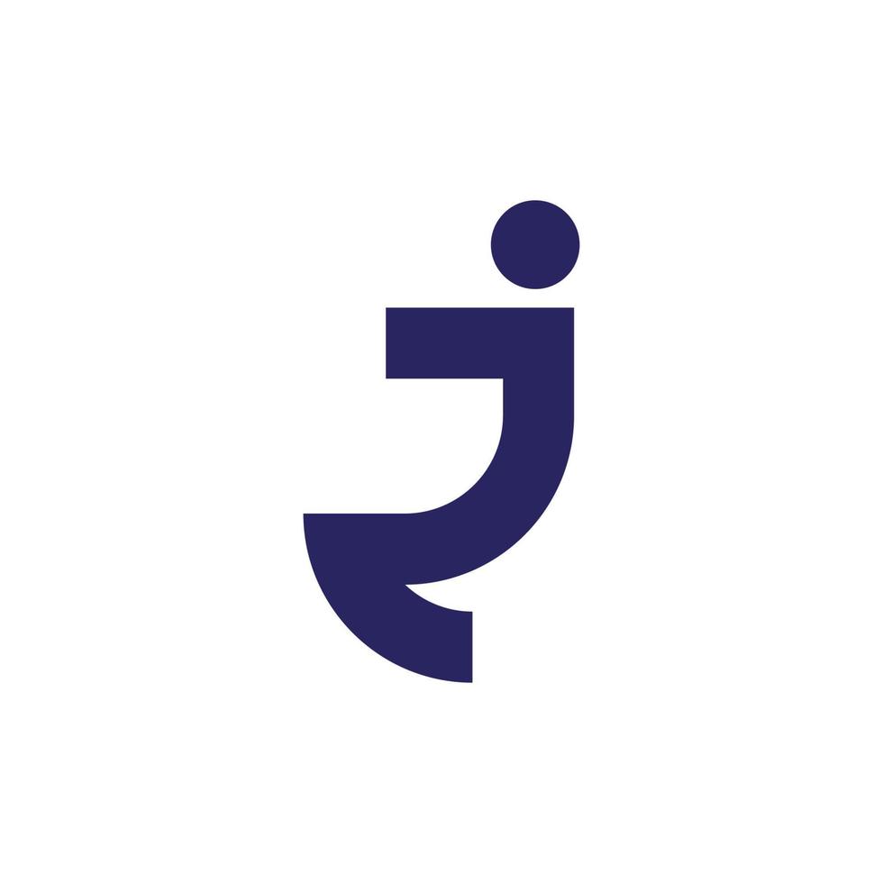 lettera jr semplice connesso geometrico linea logo vettore