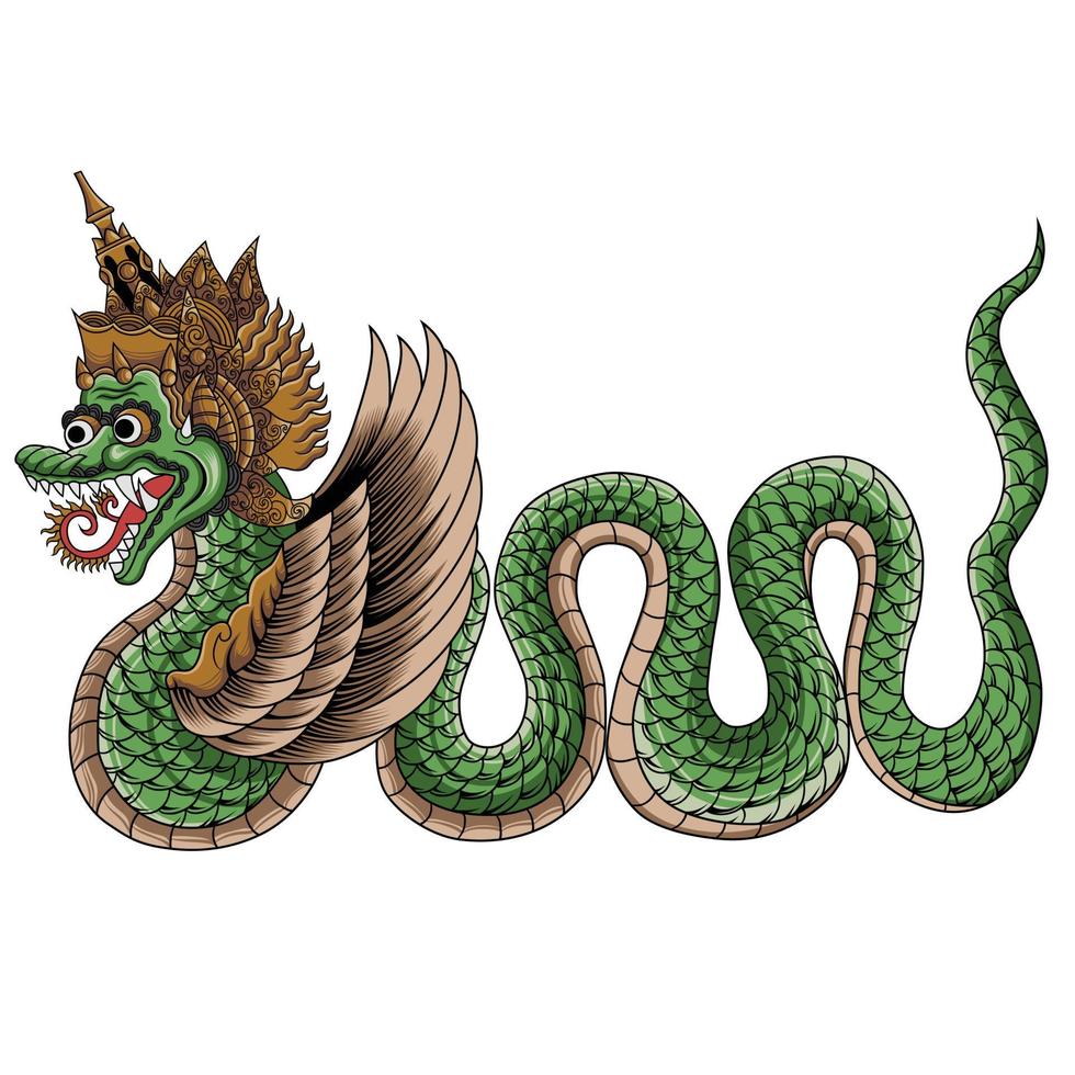 balinese Drago con ornamento illustrazione vettore