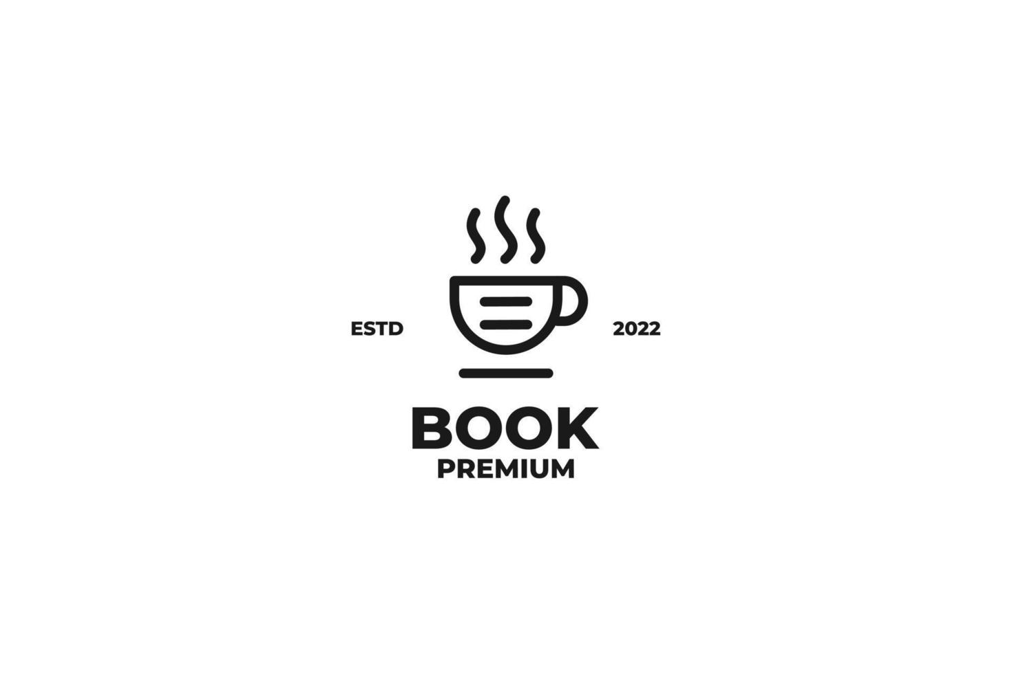 illustrazione di vettore di progettazione di logo del libro di caffè