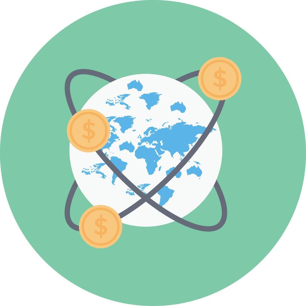 illustrazione vettoriale del dollaro globale su uno sfondo. simboli di qualità premium. icone vettoriali per il concetto e la progettazione grafica.