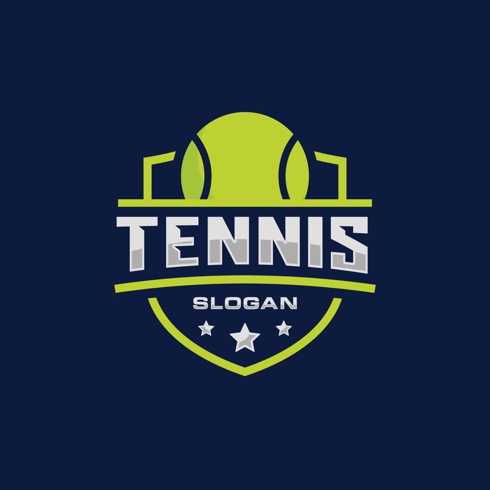 illustrazione vettoriale di design del logo dell'emblema del tennis