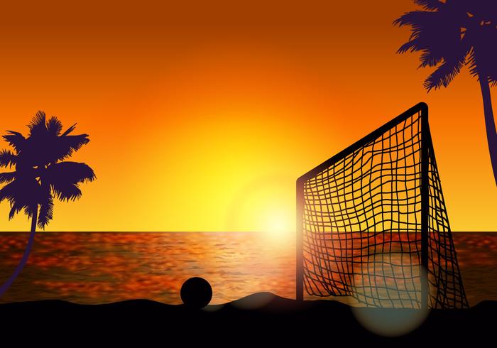 Obiettivo per il beach soccer vettore