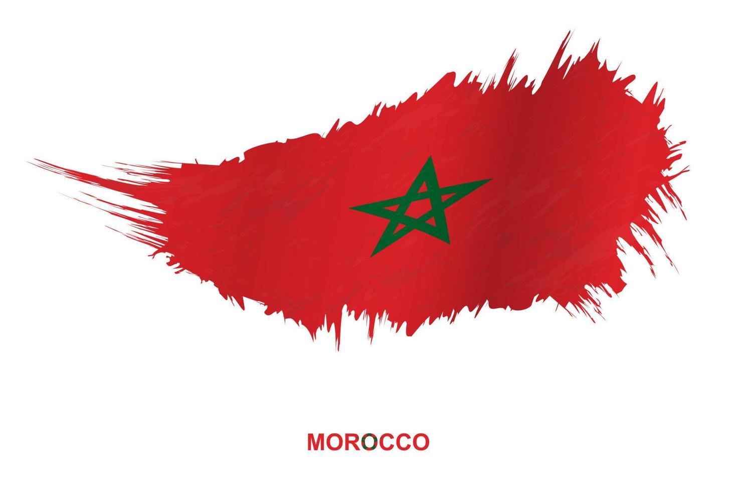 bandiera di Marocco nel grunge stile con agitando effetto. vettore