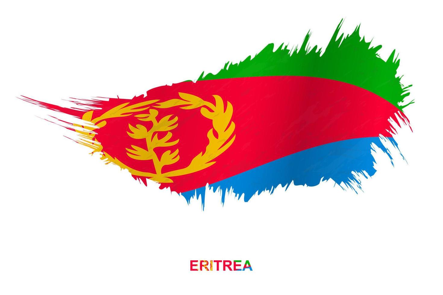 bandiera di eritrea nel grunge stile con agitando effetto. vettore