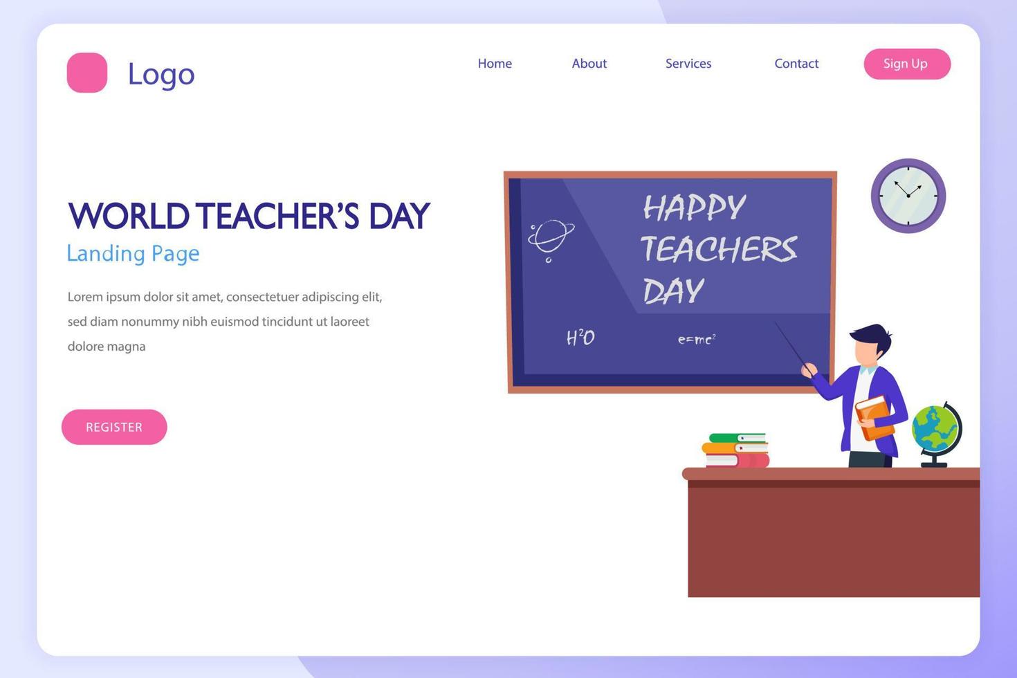 insieme dell'icona della giornata mondiale degli insegnanti. stile modello vettoriale piatto adatto per la pagina di destinazione web.
