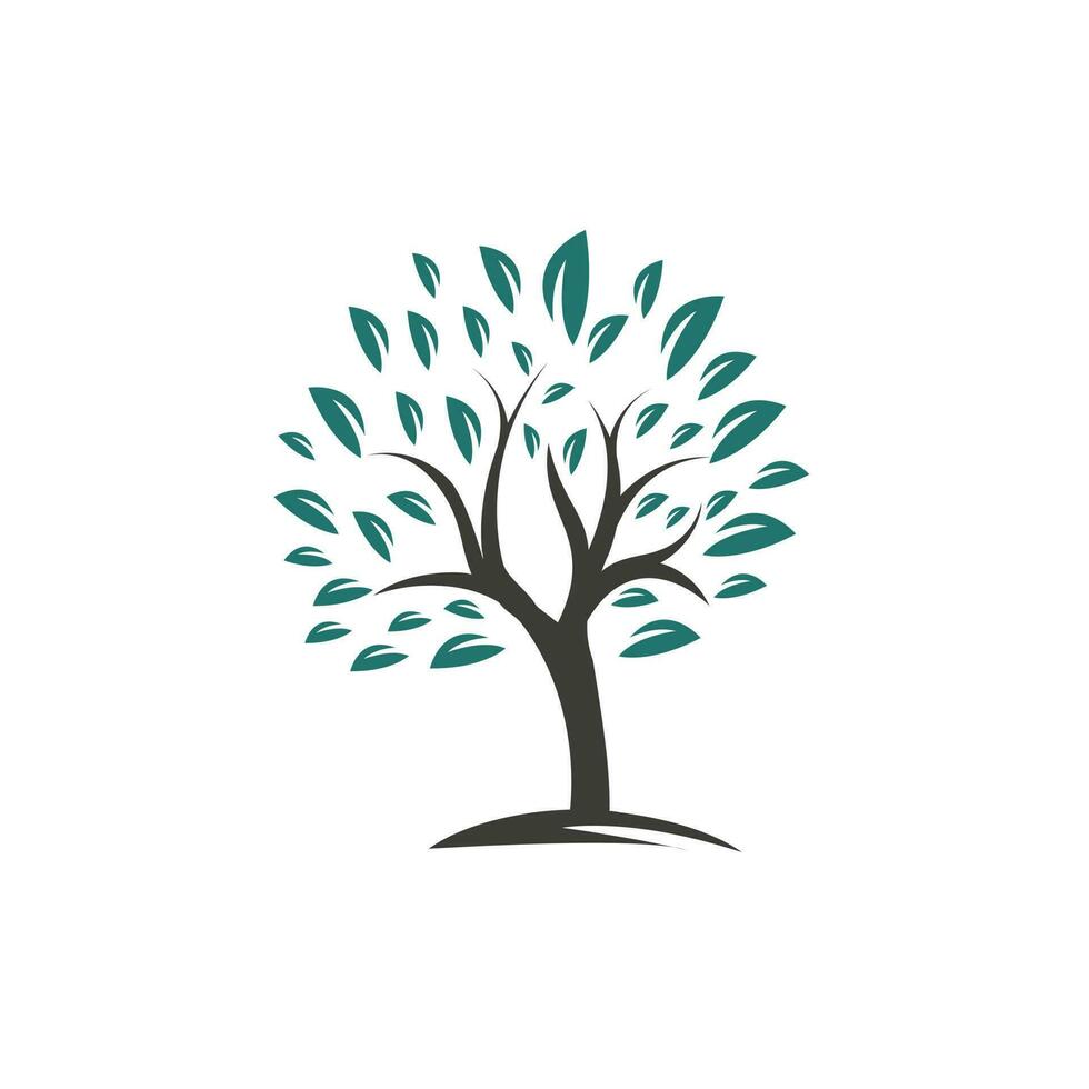 verde albero vettore logo design. naturale Prodotto, biologico negozio, ecologia azienda, alternativa medicinale, verde unità, giardino, agricoltura, foresta eccetera.