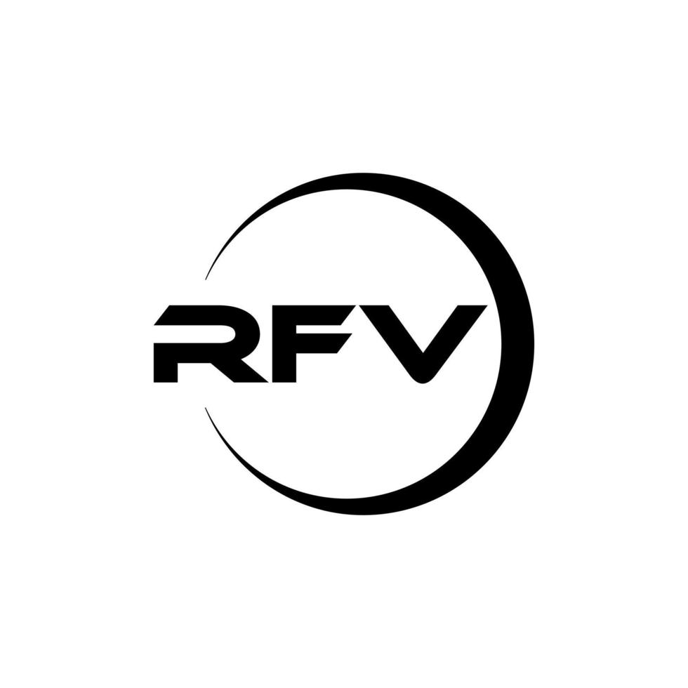 rfv lettera logo design nel illustratore. vettore logo, calligrafia disegni per logo, manifesto, invito, eccetera.