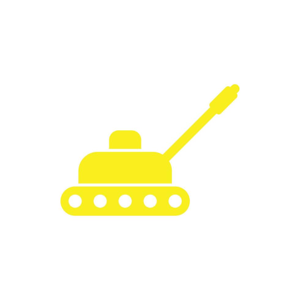 eps10 giallo vettore serbatoio o panzer solido icona isolato su bianca sfondo. combattente macchina o battaglia pieno simbolo nel un' semplice piatto di moda moderno stile per il tuo sito web disegno, logo, e mobile App