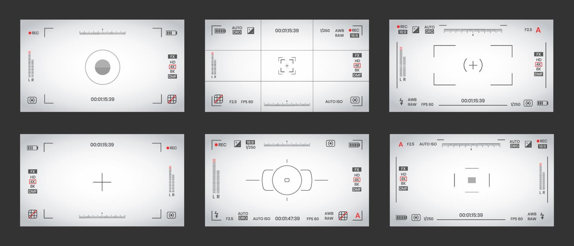 telecamera mirino video o foto telaio registratore piatto stile design vettore illustrazione.