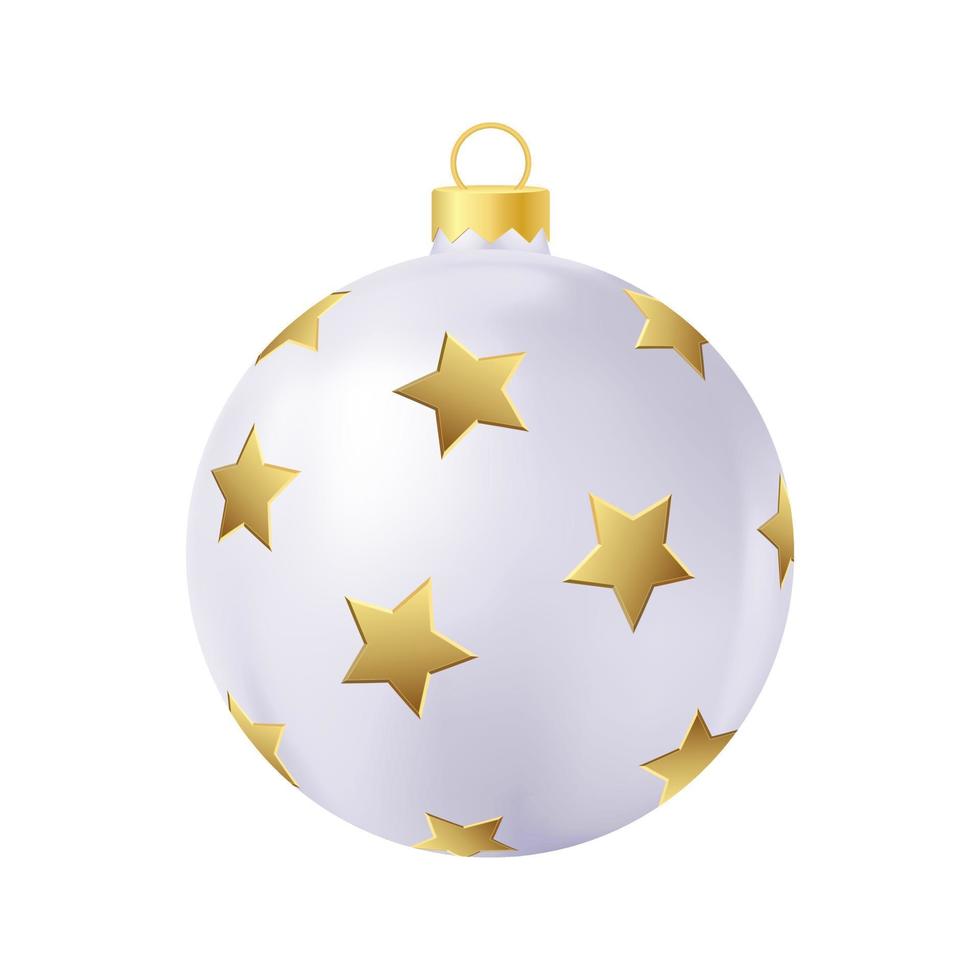 grigio Natale albero giocattolo con d'oro stelle realistico colore illustrazione vettore