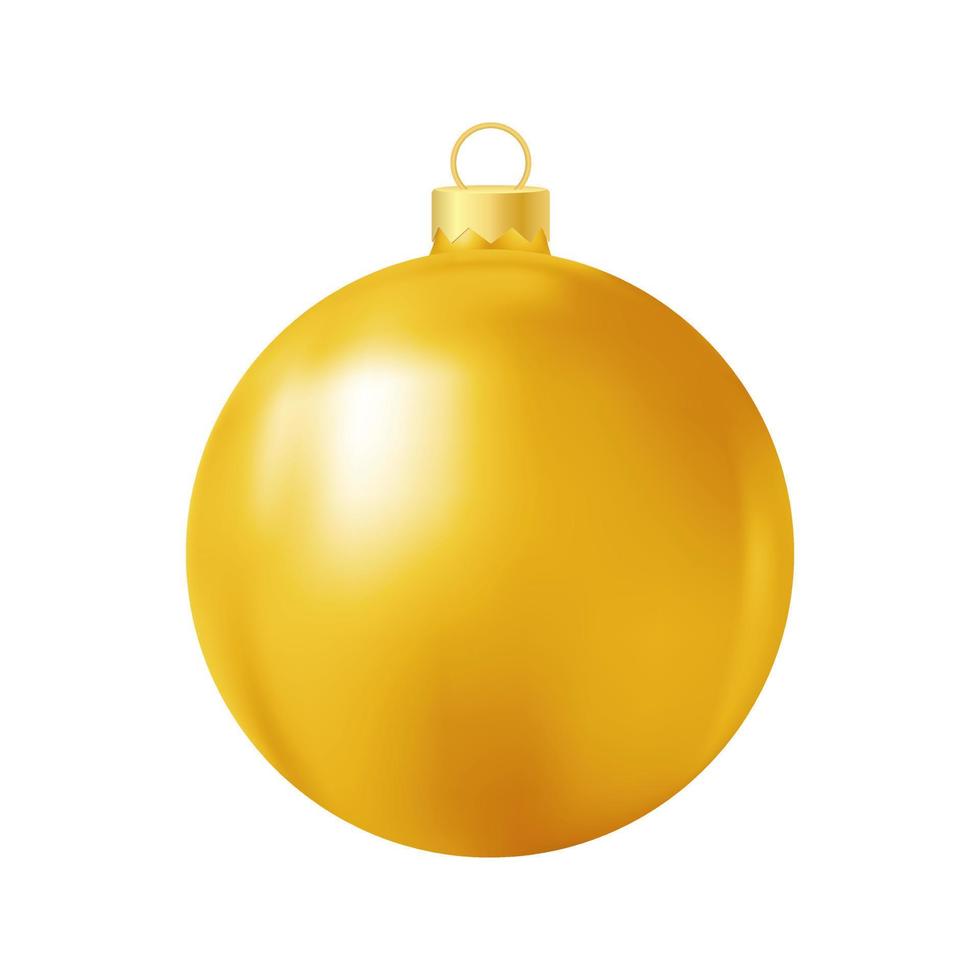 giallo Natale albero giocattolo realistico colore illustrazione vettore