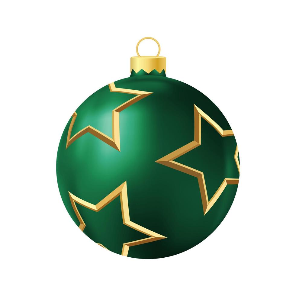 verde Natale albero giocattolo con d'oro stelle realistico colore illustrazione vettore