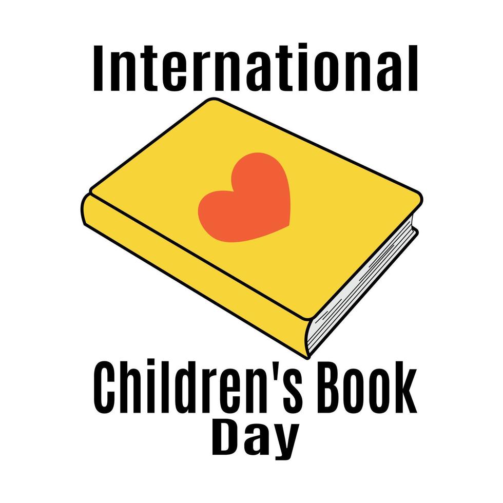 internazionale bambini libro giorno, idea per manifesto, striscione, aviatore o cartolina vettore