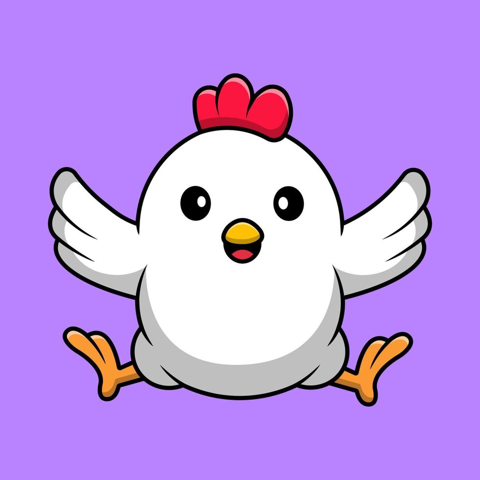 carino pollo seduta cartone animato vettore icone illustrazione. piatto cartone animato concetto. adatto per qualunque creativo progetto.