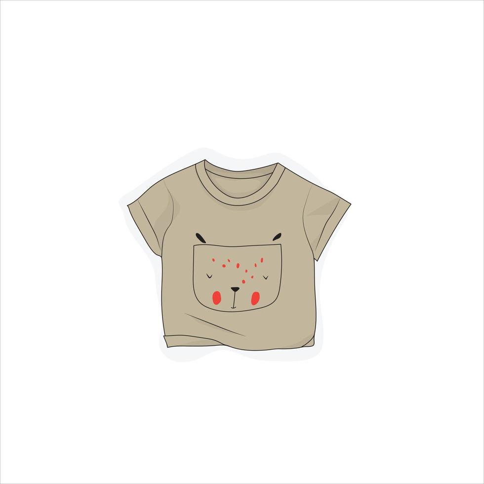 bambino maglietta modello con carino design nel grigio colore per bambino modello design vettore