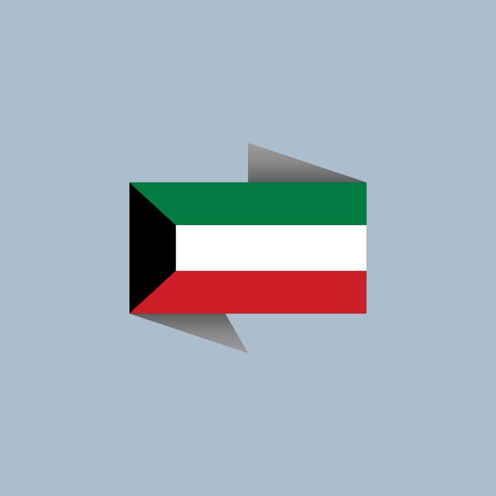 illustrazione di Kuwait bandiera modello vettore