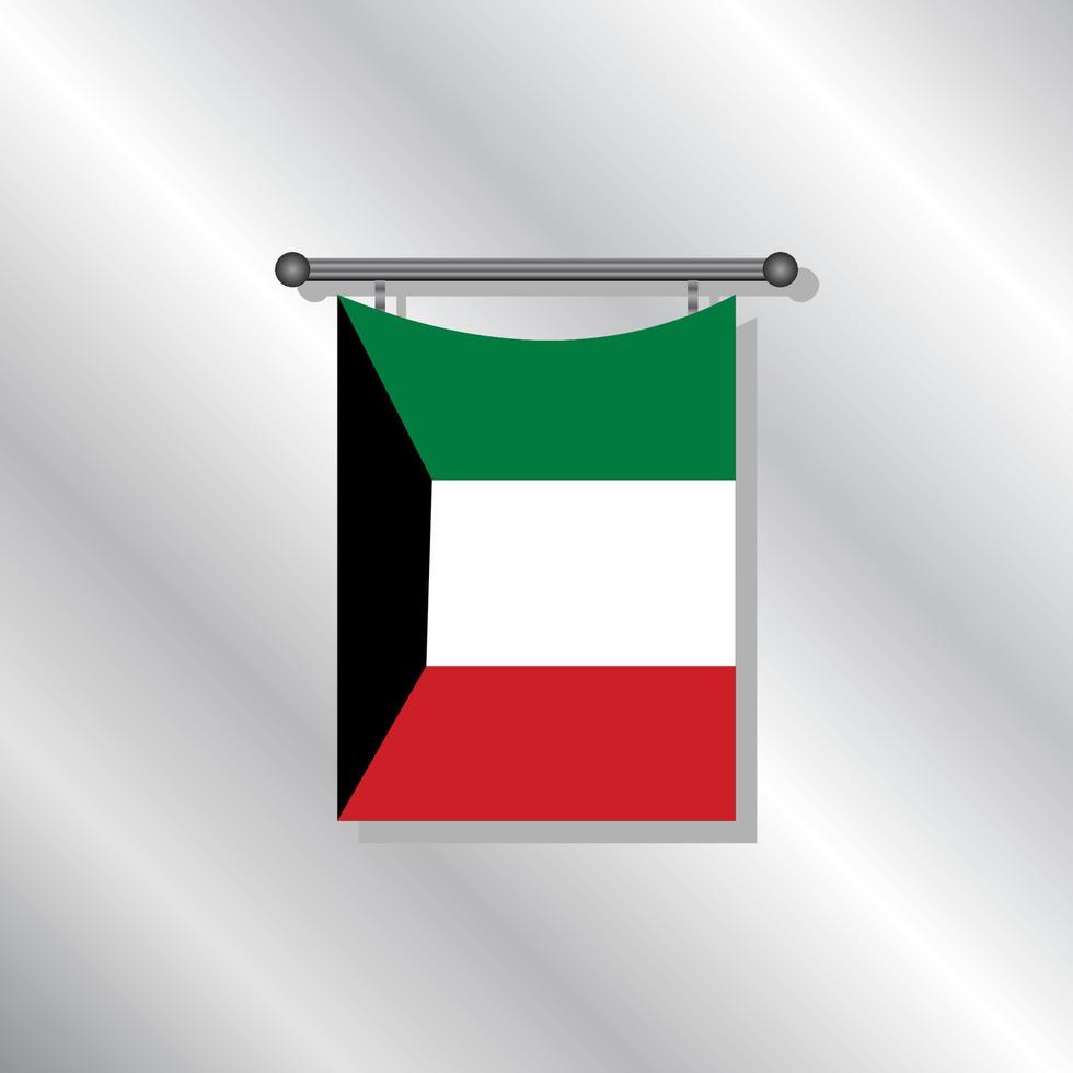 illustrazione di Kuwait bandiera modello vettore