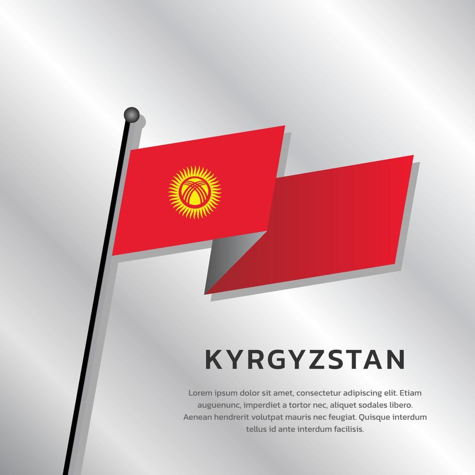 illustrazione di Kyrgyzstan bandiera modello vettore