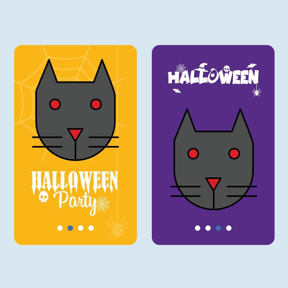 contento Halloween invito design con gatto vettore