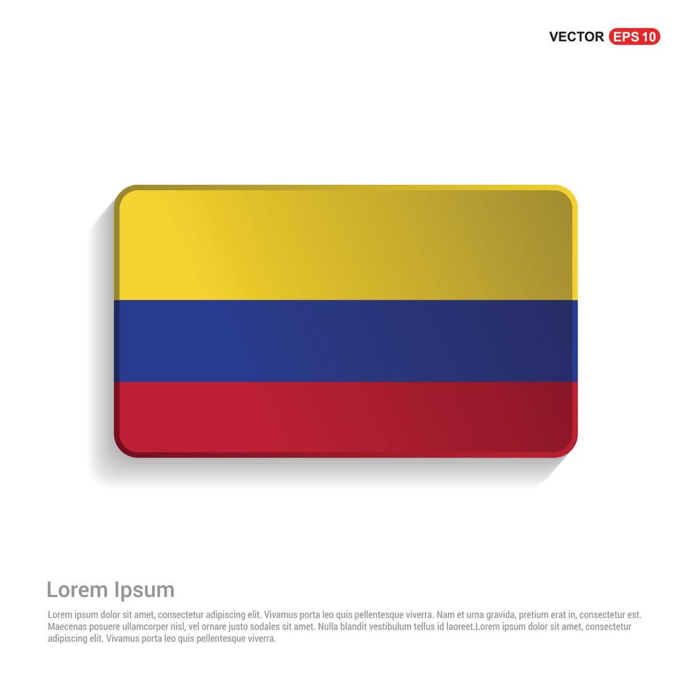 Colombia bandiera design vettore