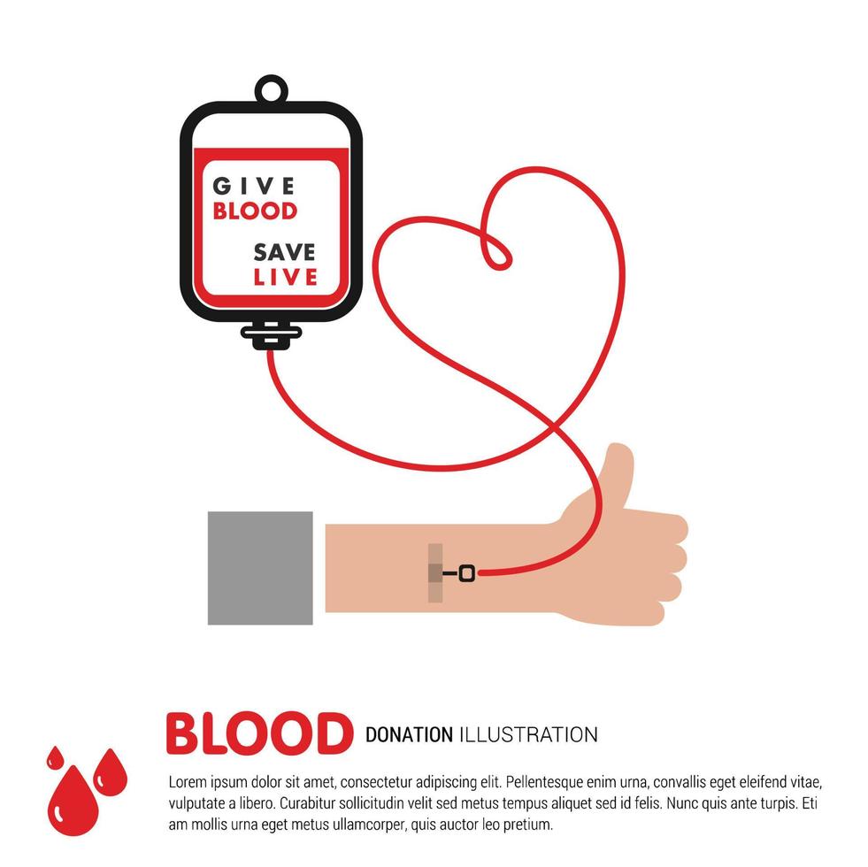 sangue donazione tipografico design con creativo stile vettore